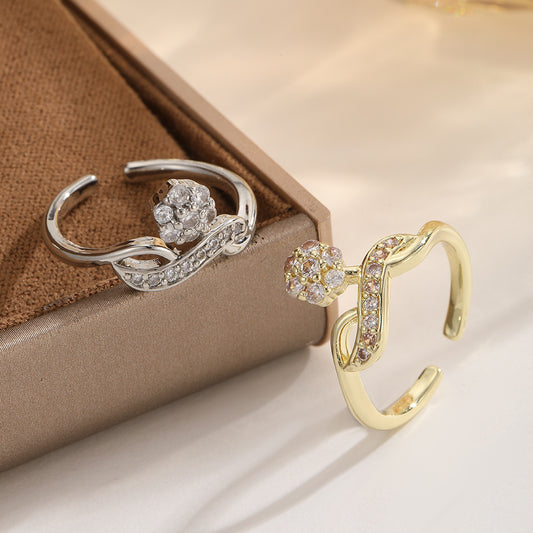 Copper With Real Gold Plating For Lasting Color Niche Adjustable Ring For The Index Finger